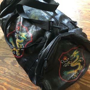 Vintage Dragon black Duffle travel bag